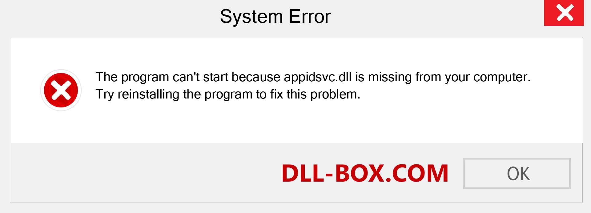  appidsvc.dll file is missing?. Download for Windows 7, 8, 10 - Fix  appidsvc dll Missing Error on Windows, photos, images